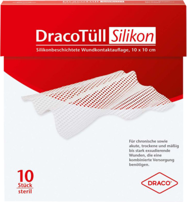 DRACOTÜLL Sil.10x10 cm silikonbes.Wundkont.Aufl.